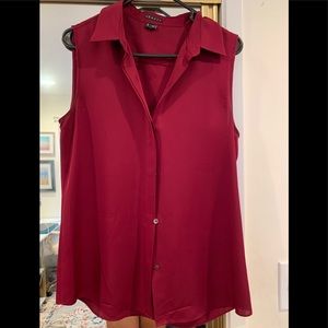Theory silk maroon blouse